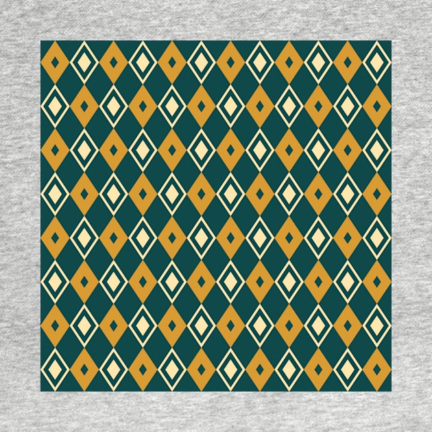 Teal and Yellow Harlequin Pattern by Blue-Banana